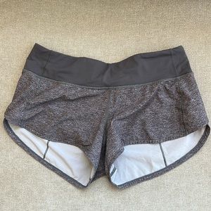 Gray heathered Lululemon speed up lined short 2.5